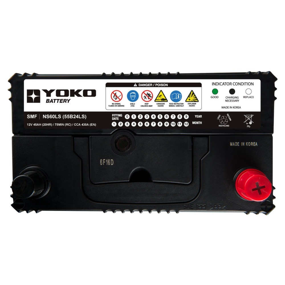 BATERIAS YOKO 45AMP 430 CCA SMF NX100-S6LS (SMF55B24LS)