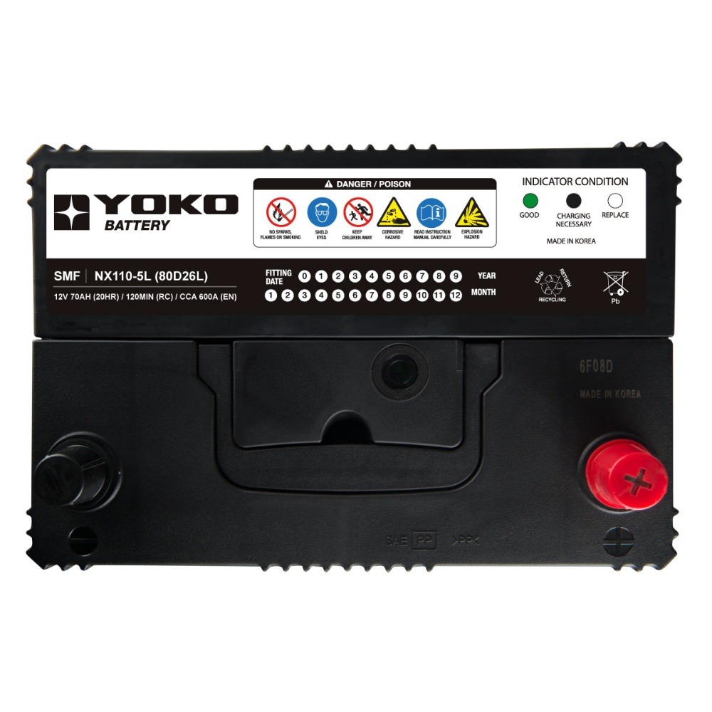 BATERIAS YOKO 70AMP 600 CCA SMF NX110-5L (SMF80D26L)