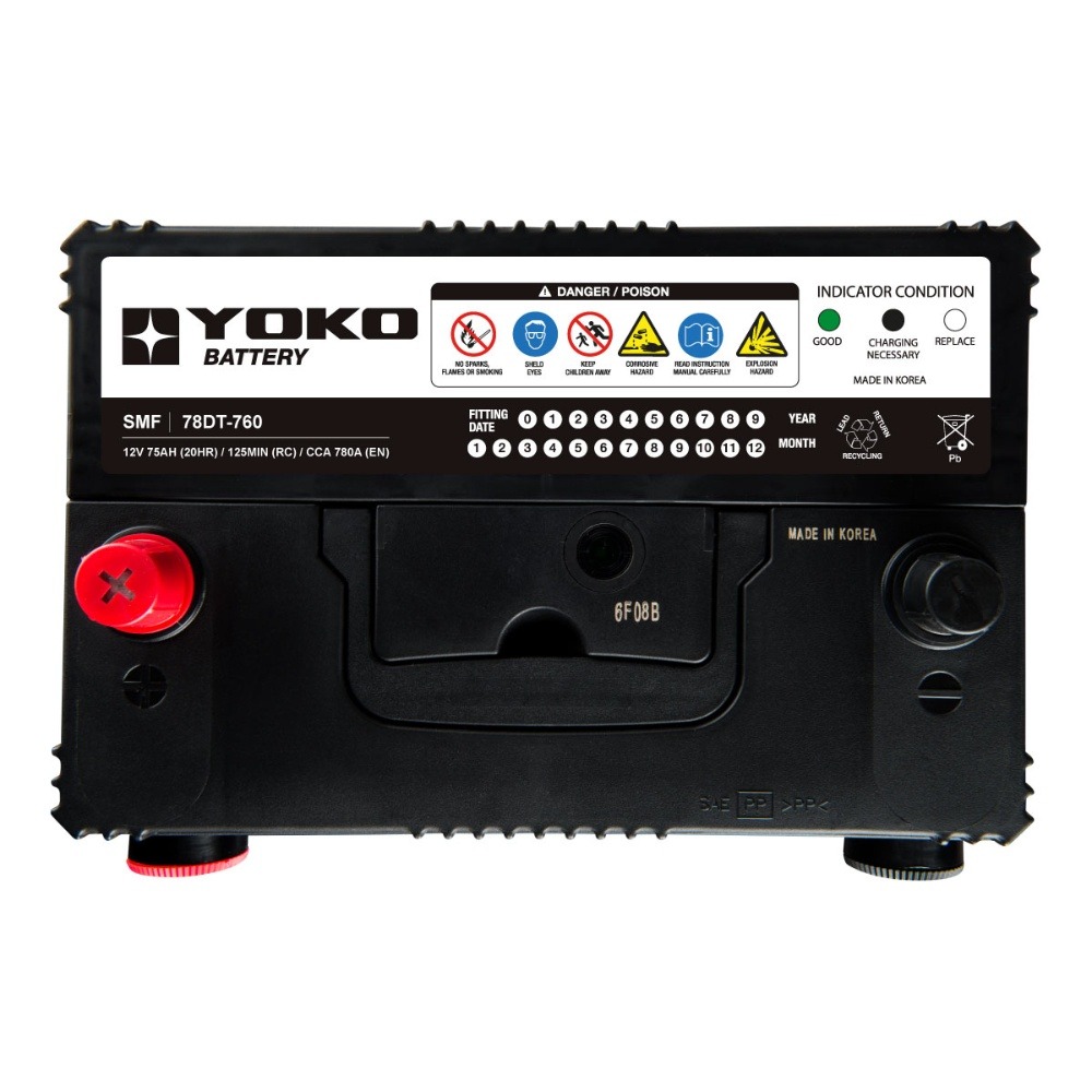 BATERIAS YOKO 75AMP 780 CCA SMF 78DT-760