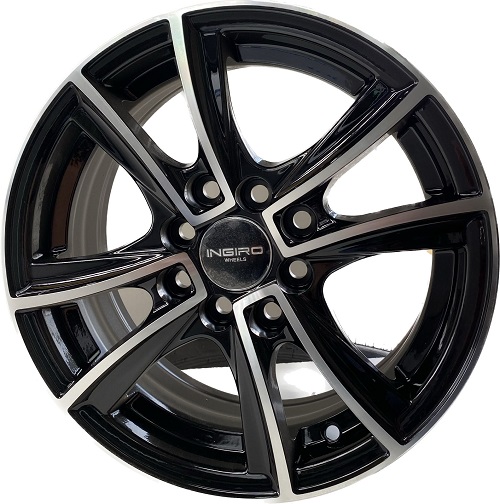 LLANTAS 13X5.5 4X100/114 ET35 INGIRO CRUZADA BLACK MACHINE